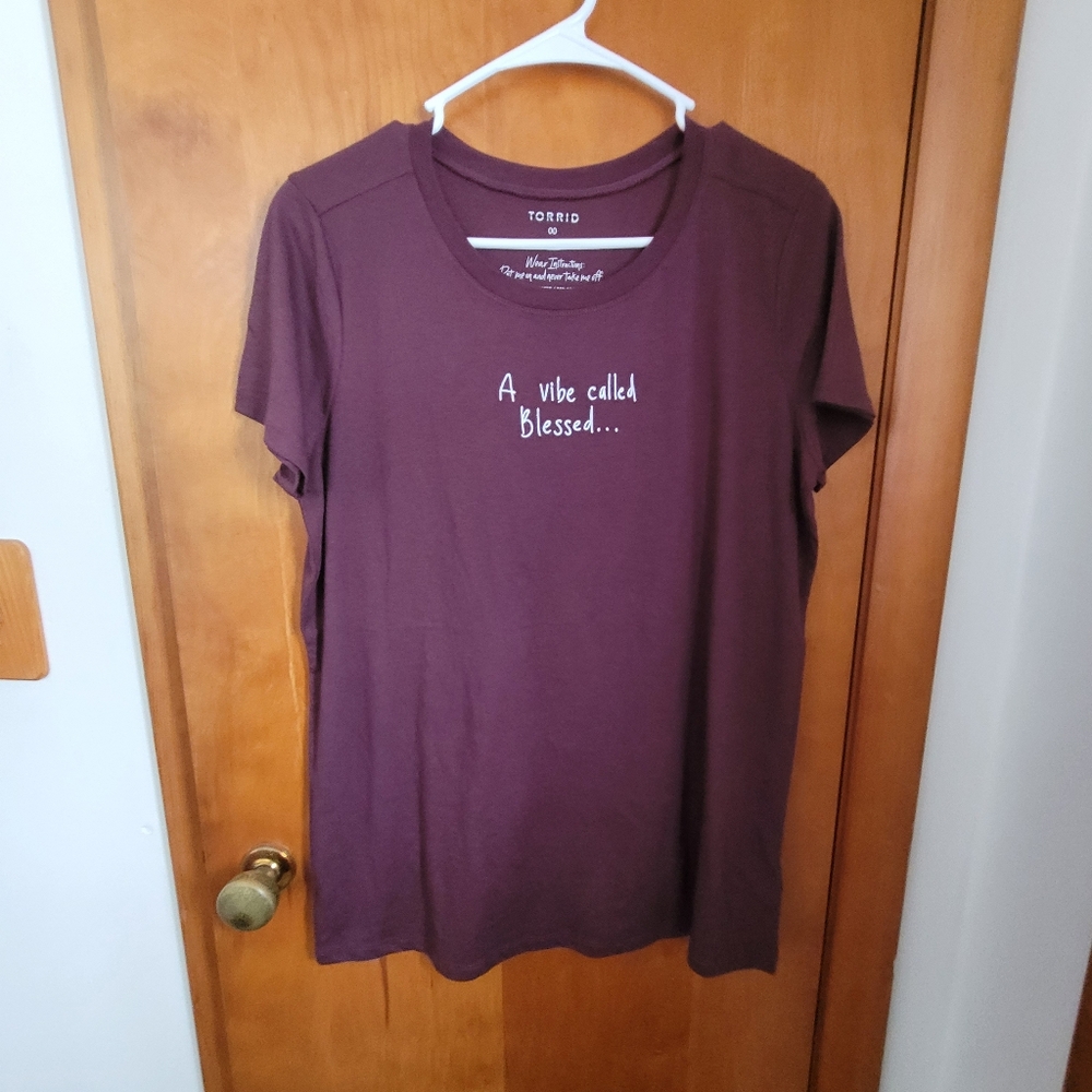 Torrid Purple Graphic Tee "A vibe called blessed"